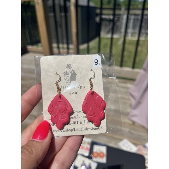 handmade Polymer Clay earrings lot -2. 12 Unique 12 Pcs Stainless Steel Base - Picture 9 of 14